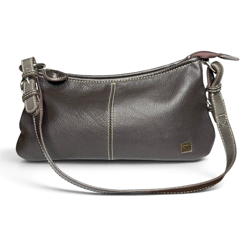 The SAK Y2K Style Brown Pebbled Leather Hobo Shoulder Bag Purse